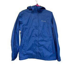 Columbia Womens Arcadia II Hooded Rain Jacket Blue M Lightweight Waterproof